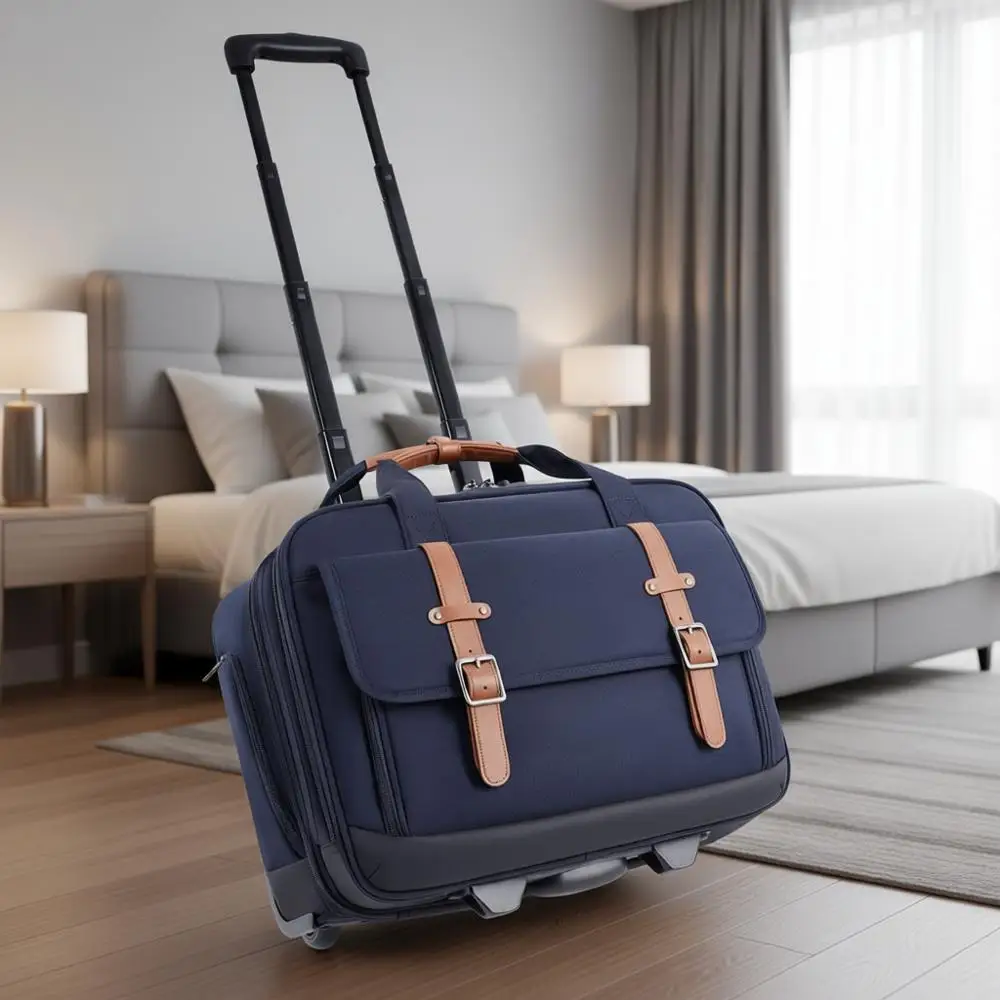 

17-дюймовая сумка-чемодан на колесиках для ноутбука, под сиденье, для мужчин и женщин – водонепроницаемый, на 2 колесах, для работы, путешествий, учебы