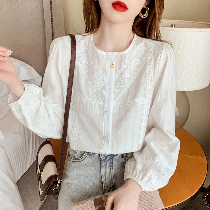 2024 Spring and Autumn New Elegant Women\'s Shirt Long-sleeved Base Shirt Women\'s Loose Chiffon Shirt Inner and Outer Blouse