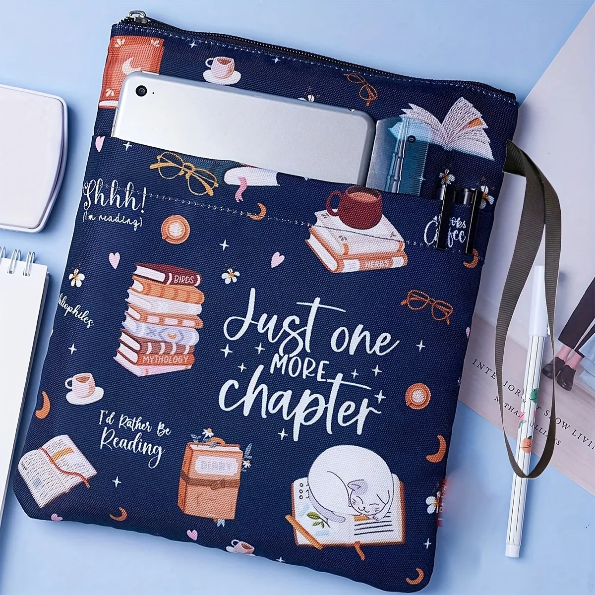 1 غلاف كتاب "فقط آخر" مع سحاب وجيب أمامي - توضيح مضحك، مناسب لغطاء الكتب الورقية