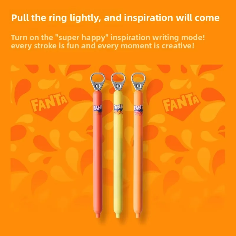 قلم جل KACO × FANTA ذو علامة تجارية مشتركة، تصميم علامة سحب 0.5 مم ST Nib، سريع الجفاف ومضاد للتلطخ، كتابة سلسة، للحرم الجامعي والمكتب