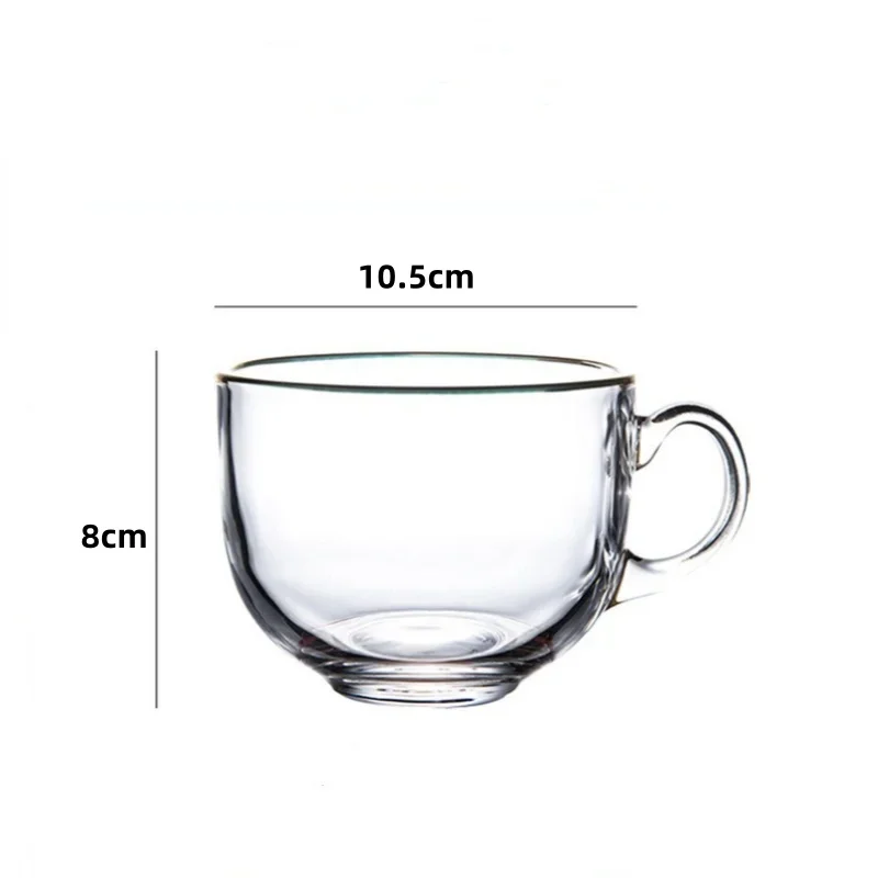 1Pcs 480ml Amber Heat-resistant Glass Coffee Tea Mug Drinks Dessert Breakfast Milk Cup Glass Mugs Handle Drinkware