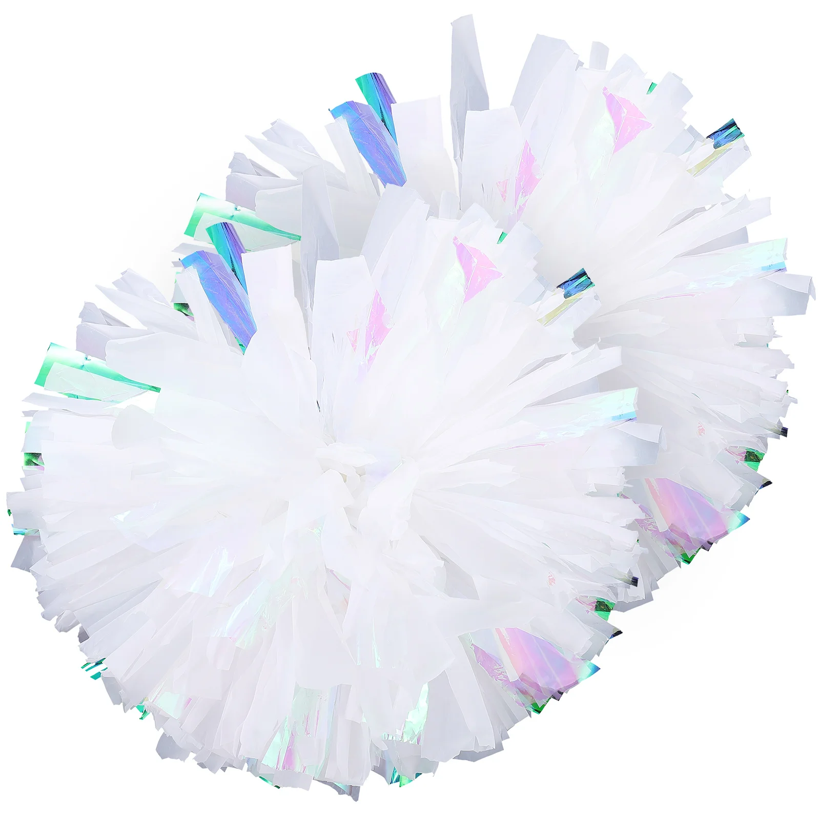 

2Pcs Hand Flower Balls Cheerleader Pom Poms Durable Lightweight Sports Props Mixed Color Smooth Handle College Competition