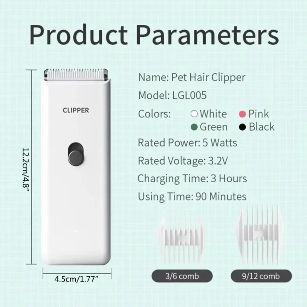 Professional Dog Hair Clipper Low Noise Waterproof Pet Hair Trimmer Mute Wireless Pet Electric Clipper For Cats and Dogs image 6
