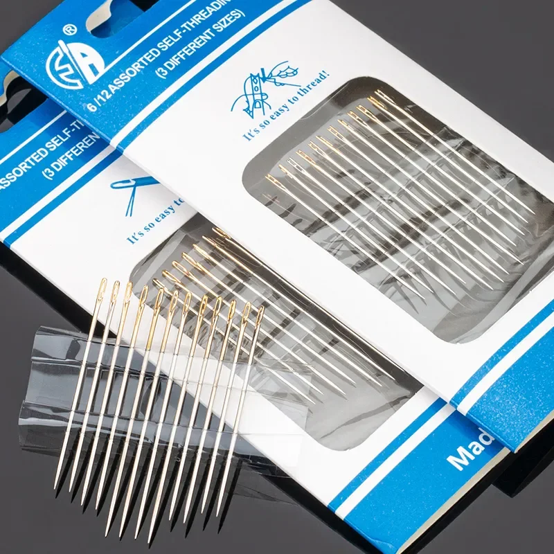 12/120Pcs Side Hole Blind Sewing Needles Stainless Steel Elderly Needles Hand Sewing Stitching Pin Household DIY Sewing Supplies