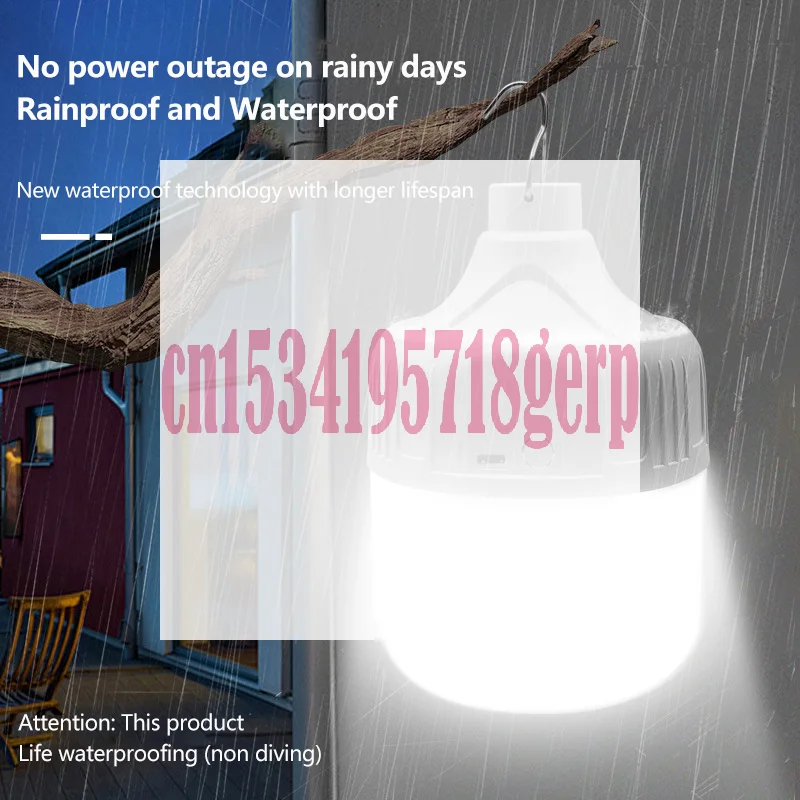 {DODOA}{Summer2} USB شحن 30W LED لمبة محمولة مقاومة للماء للتخييم في الهواء الطلق مصباح يدوي للإضاءة اللاسلكية في حالات الطوارئ