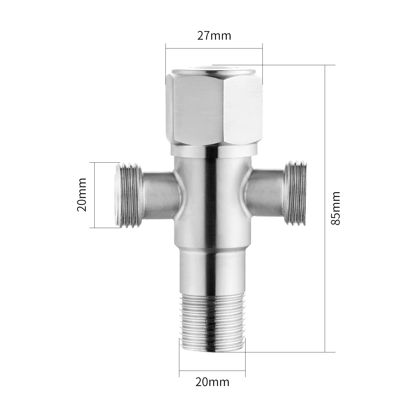 حمام من الفولاذ المقاوم للصدأ صمام مثلث سريع الفتح G1/2 مدخل مياه ملولب ملحقات صنبور صمام زاوية ثنائي الاتجاه
