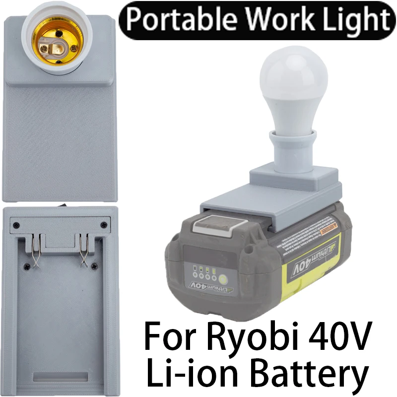 

LED Work Light For RYOBI 40V Li-ion Battery New Cordless Portable E27 Bulb Lamp LED Light For Indoor And Outdoor Work Light