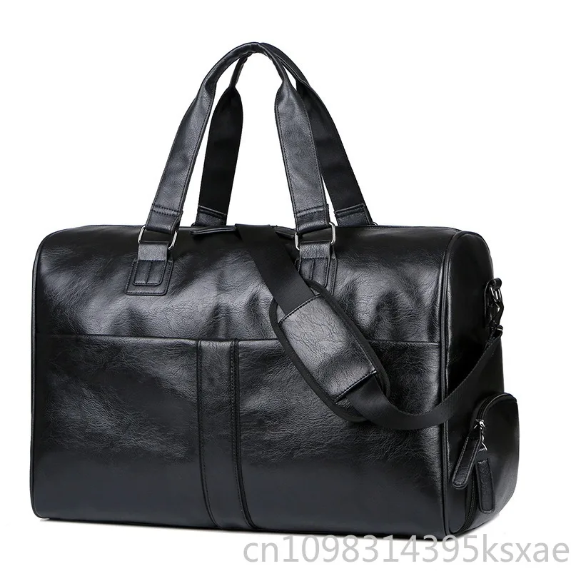 

Luxury Gym Handbag Purse for Travel Large Capacity Leather Wet Dry Separate Shoe Compartment Crossbody Business Trip