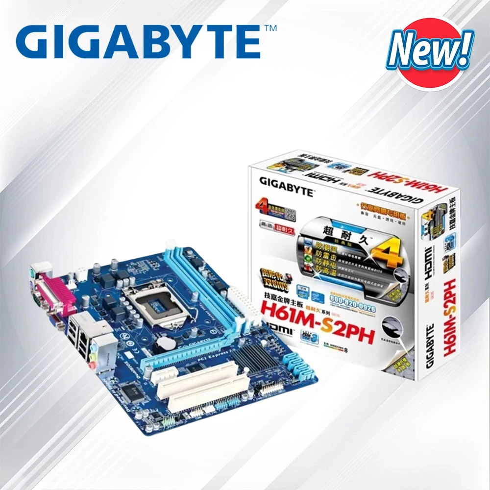 New,Gigabyte GA-H61…