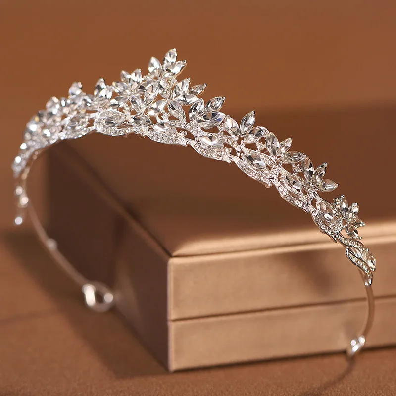 Rhine stones Crystal Crown Tiaras Bridal Hair Jewelry Wedding Hair Accessories Women Bride Princess Crown Queen Party Headband