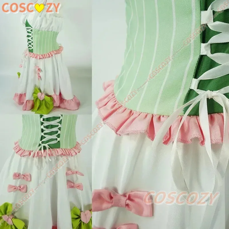 Прекрасный Хашира Кародзи Мицури без рукавов, карнавальный костюм Лолиты, сексуальный наряд горничной, парик с косой, чулки, комплект платья