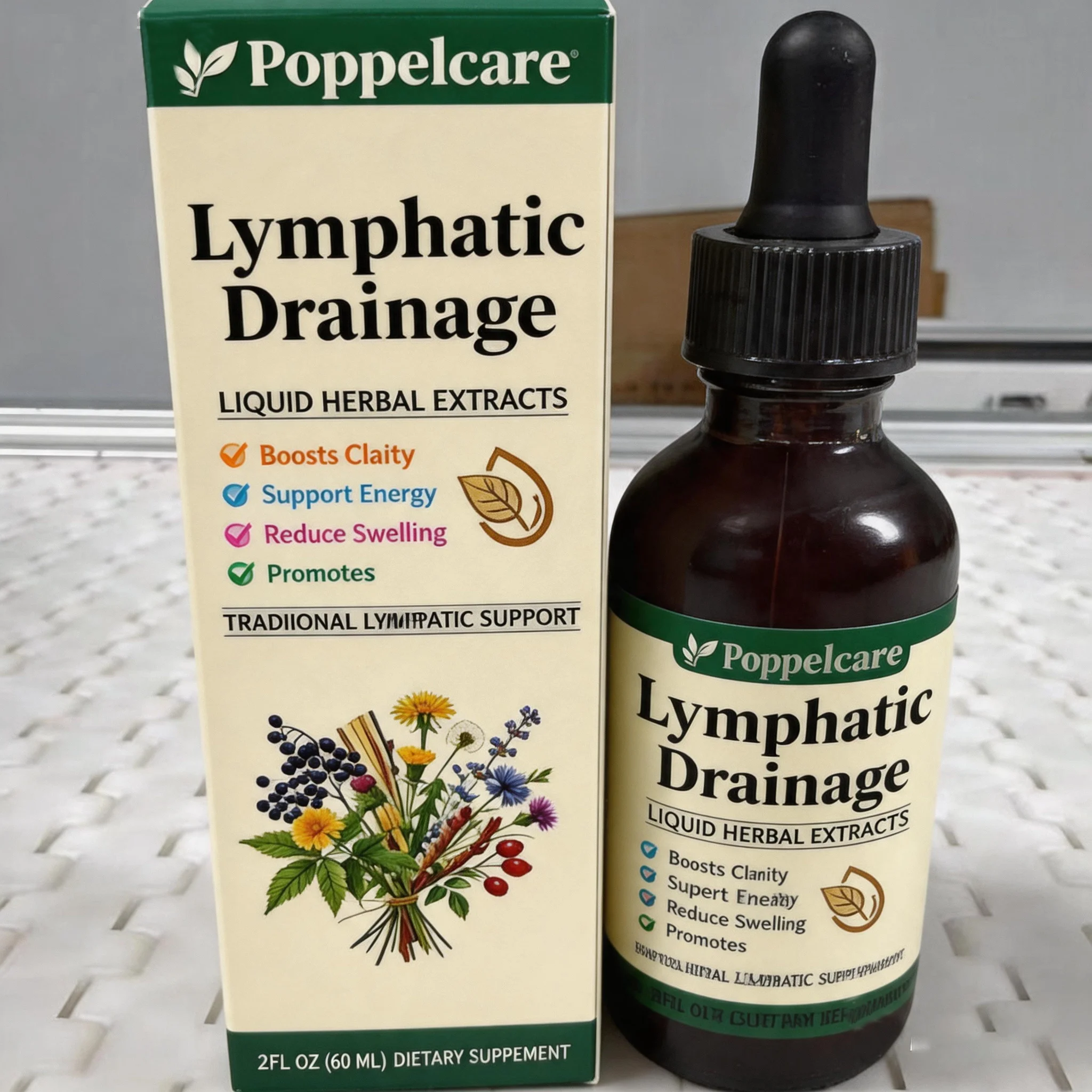 Natural Herbal Ampoule Serum Drops Body Care Lymphatic Drainage Drops Herbal Liquid 59ml Circulatory Support Swelling Relief