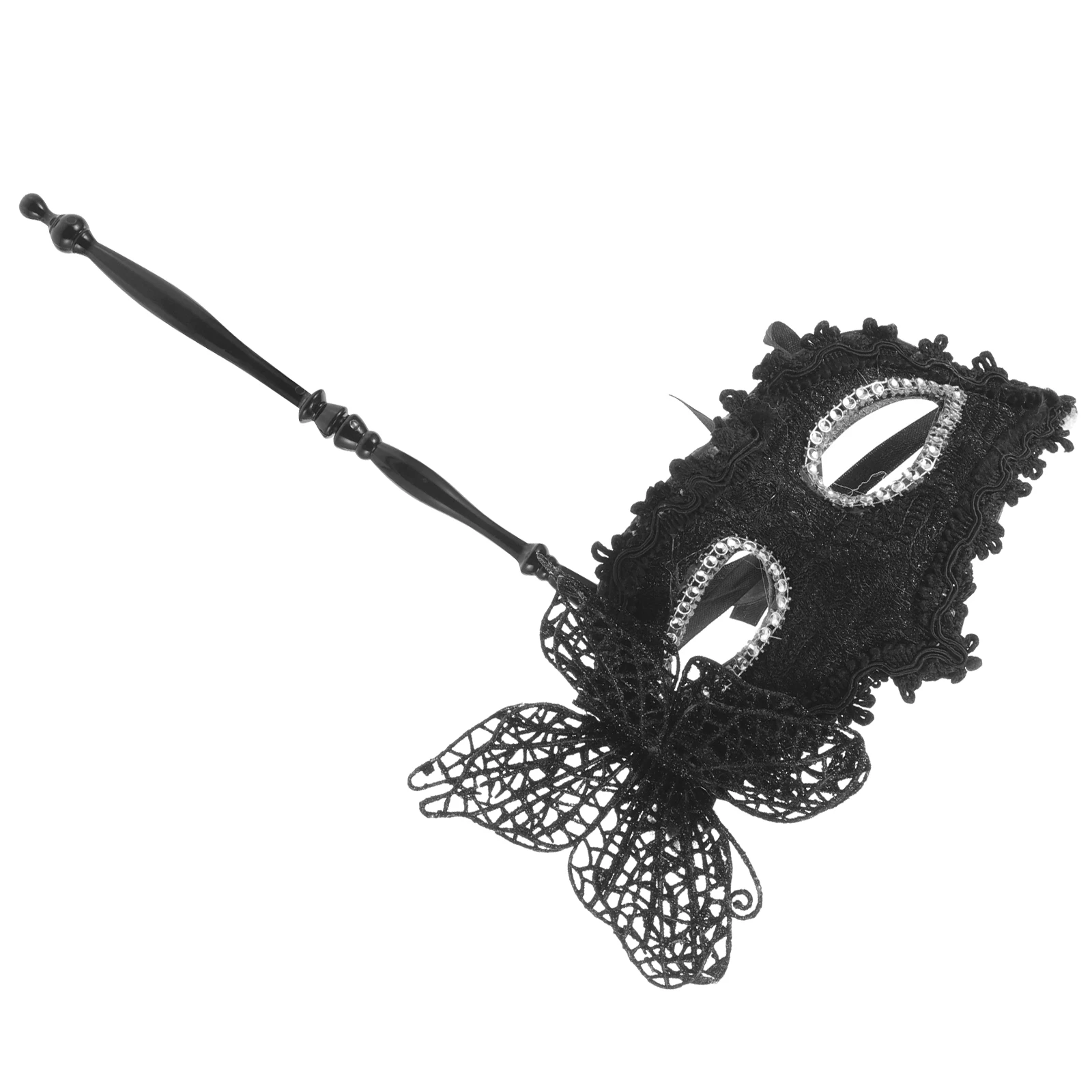 

Elegant Handheld Masquerade Mask For Women Prom Party Costume Prop Half Face Mask With Stick Durable Party Accessory For
