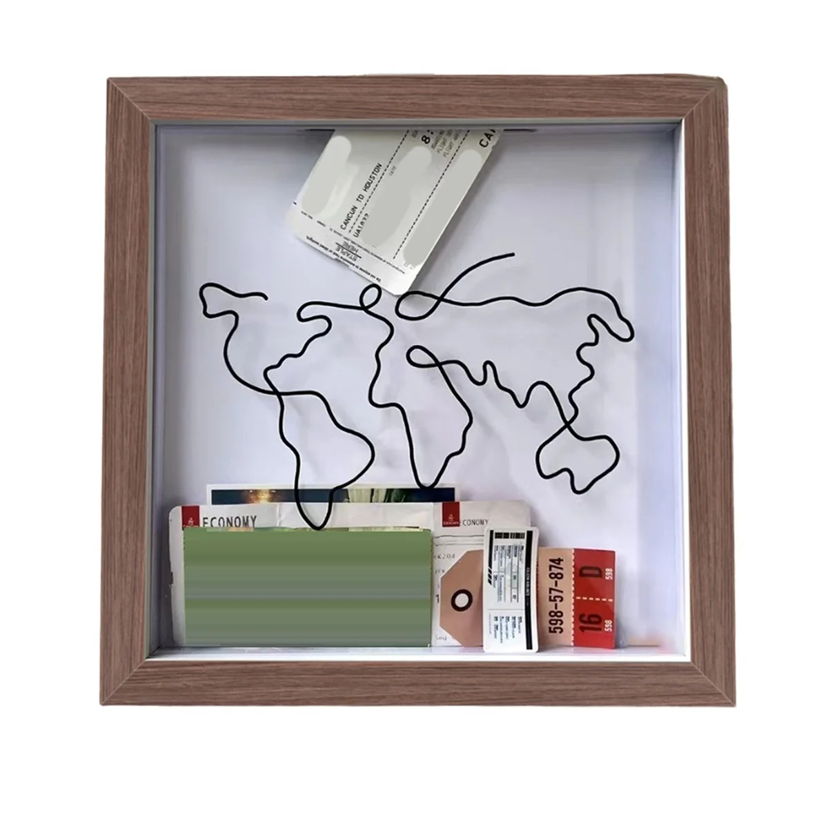 

1PCS Adventure Archive Box, Travel Shadow Box, Ticket Shadow Box with Slot, Memory Boxes for Keepsakes C