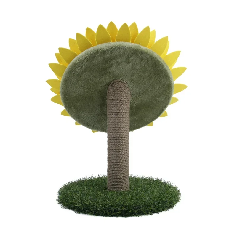 Pet Furniture Sisal Sunflower Shape Cat Scratching Post Cat Kitten Scratcher Scratch Board Scratching Posts for Indoor Cat Toy