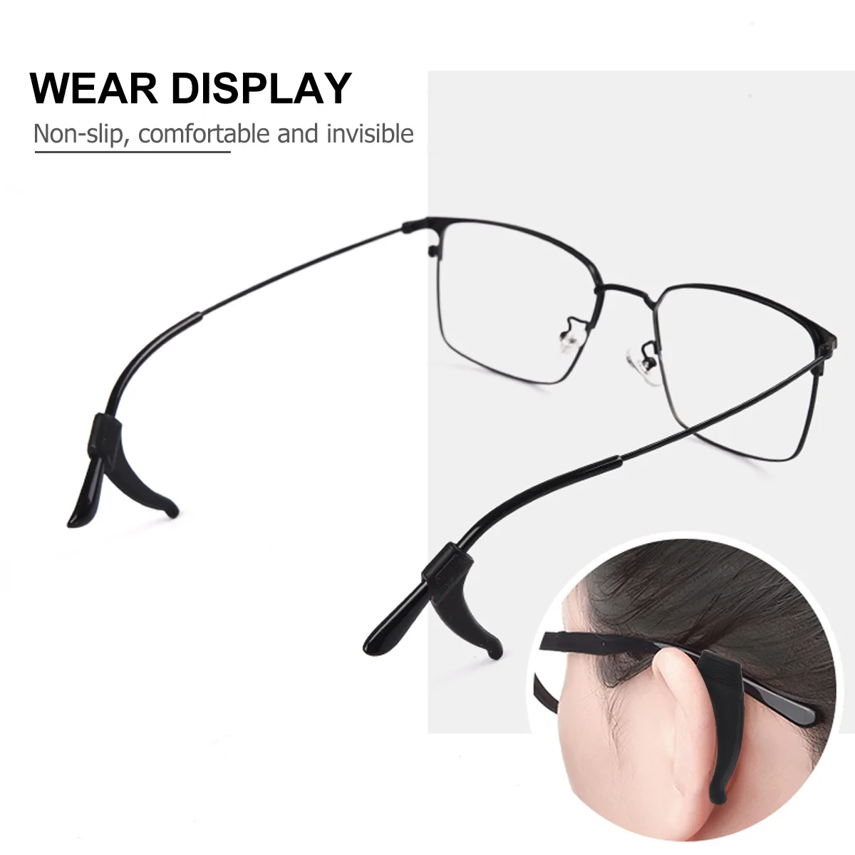 

10Pairs Anti-Slip Glasses Ear Hooks Silicone Sleeve Non-Slip Cover Eyeglasses Leg Sets for Running Riding Outdoor Activities