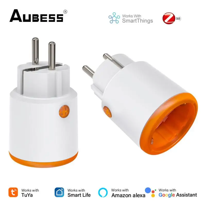 

Aubess Tuya Smart Zigbee 3.0 Power Plug 16A EU Outlet 3680W With Power Monitor Voice Control Work With Alexa And Google Home