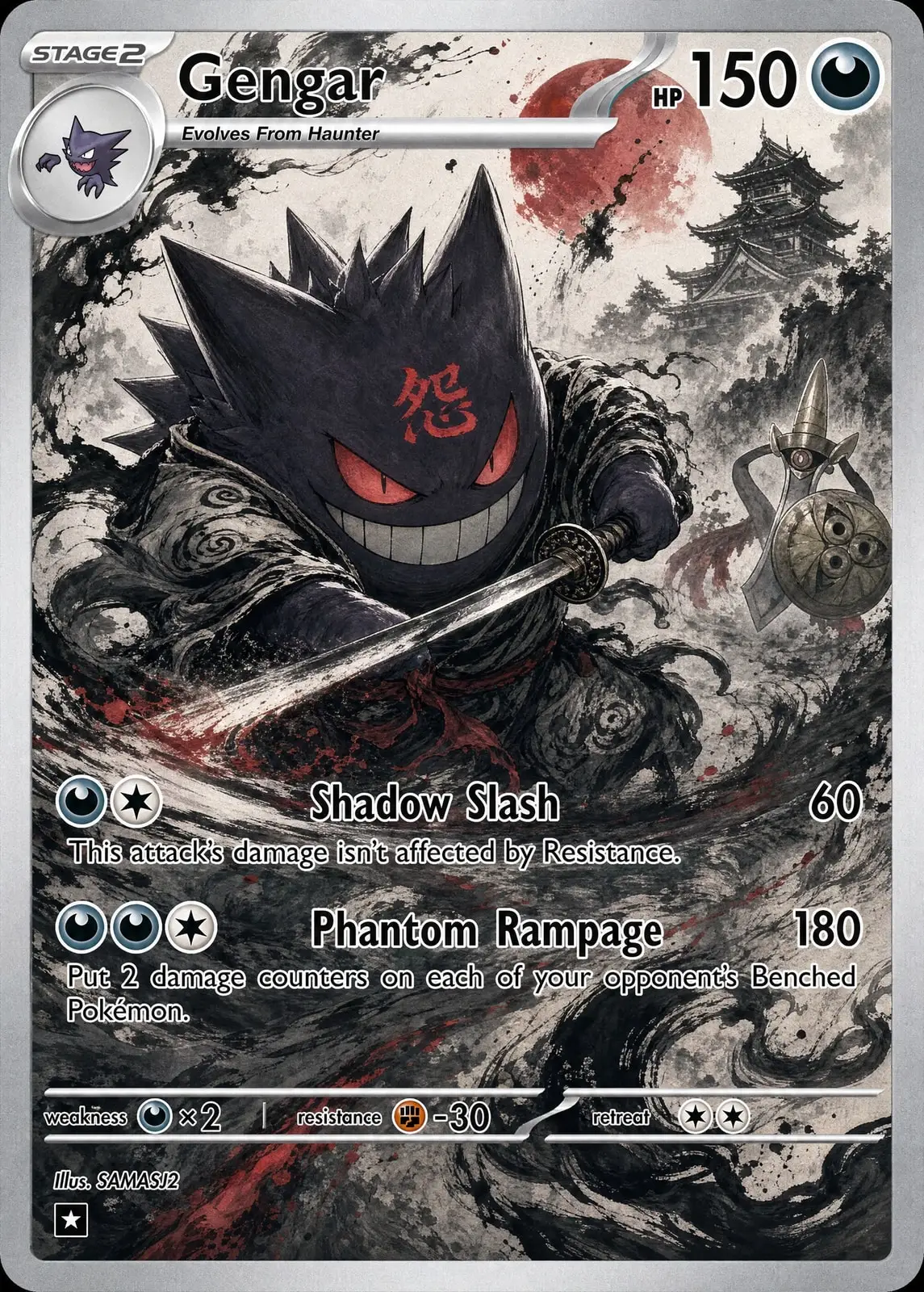 5Pcs PTCG Cards PTCG Holo Foil Trading Game Full Art Shiny Collectible Gengar Collection Cards Rare Cards Set PTCG Gift