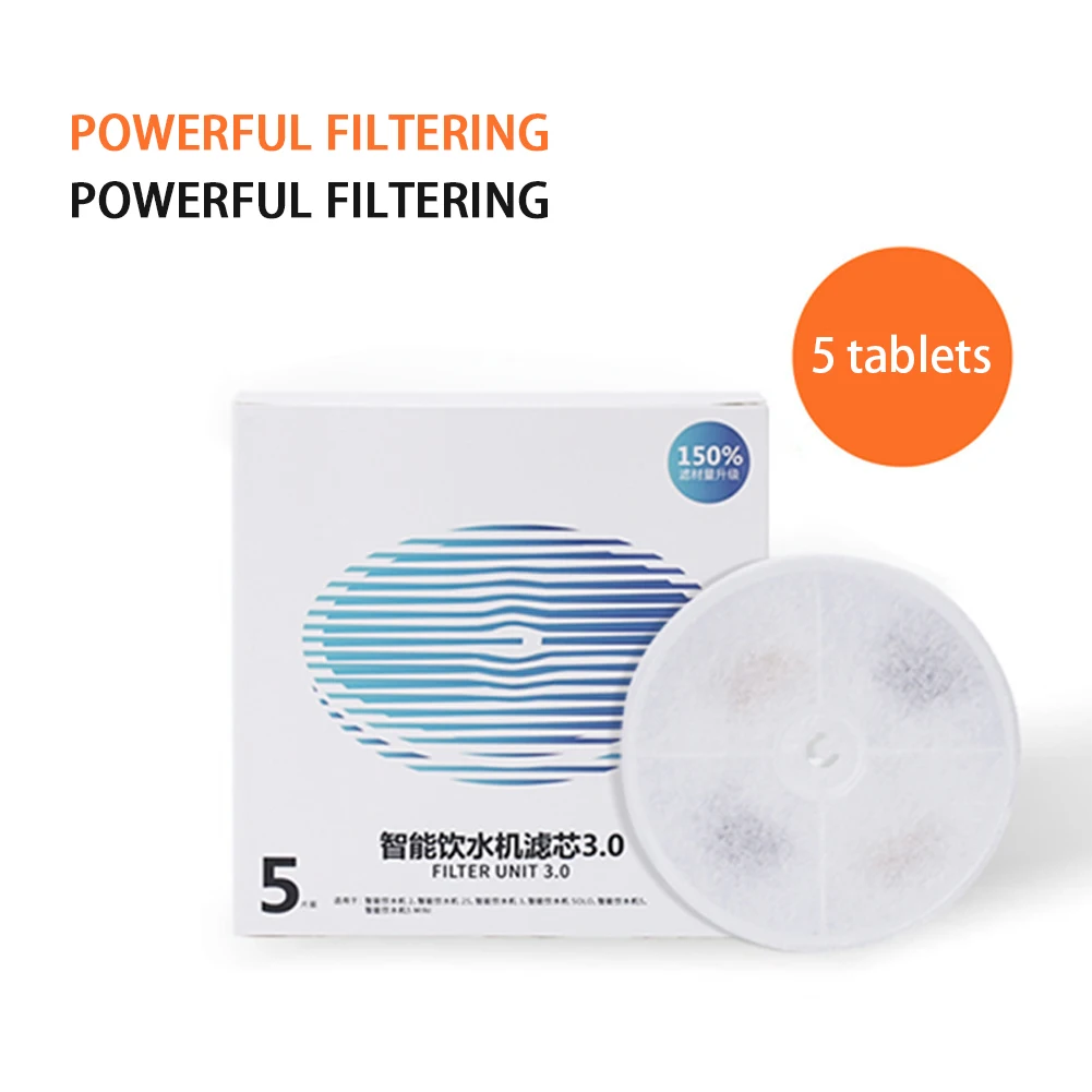 Remplacement de distributeur d'eau intelligent pour chat, filtre de fontaine d'eau, résine d'échange d'ions, adapté pour PETPeugeot, 5 pièces