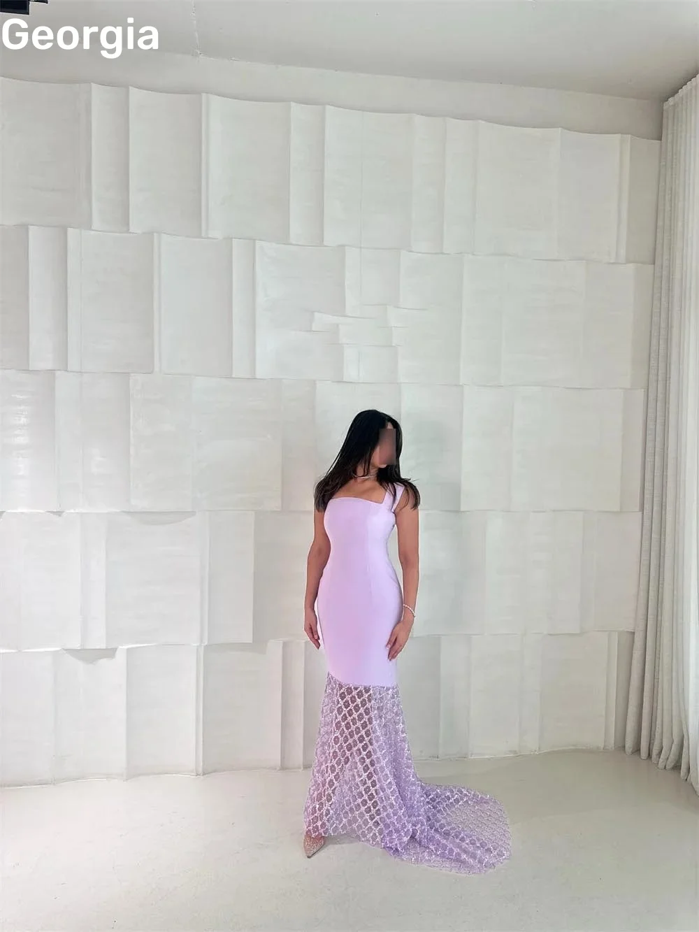 فساتين سهرة Strapless A-Line Pink Elegant Party Dresses For Women Floor-Length Lace Formal Occasion Dresses Zipper Up Sleeveless