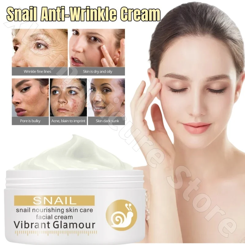 VIBRANT GLAMOUR Snail Firming Cream 30g Moisturizing Moisturizing and Reducing Fine Lines To Improve Coarse and Darkness