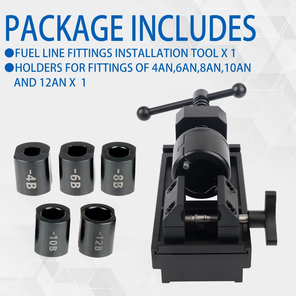 Fuel Line Fittings Installation Tool Kit, Aluminum Alloy Rotary Fuel Hose Connection Bracket For 4AN 6AN 8AN 10AN 12AN Connector