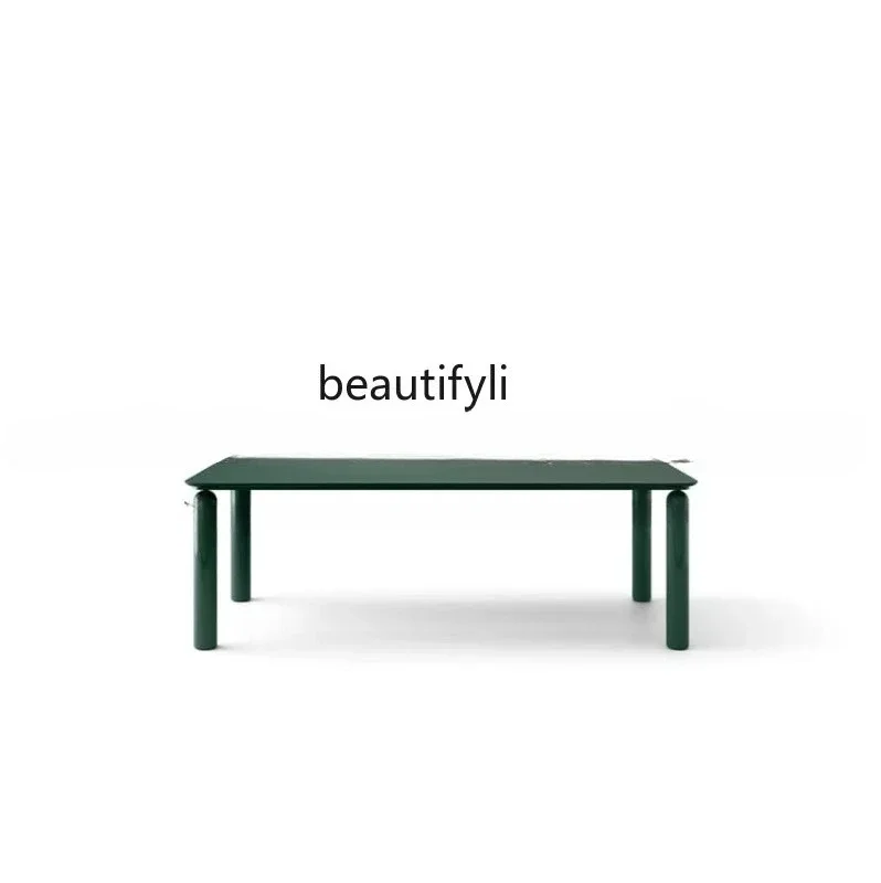 

60.Italian minimalist glass, modern minimalist size apartment living room rectangular dining table