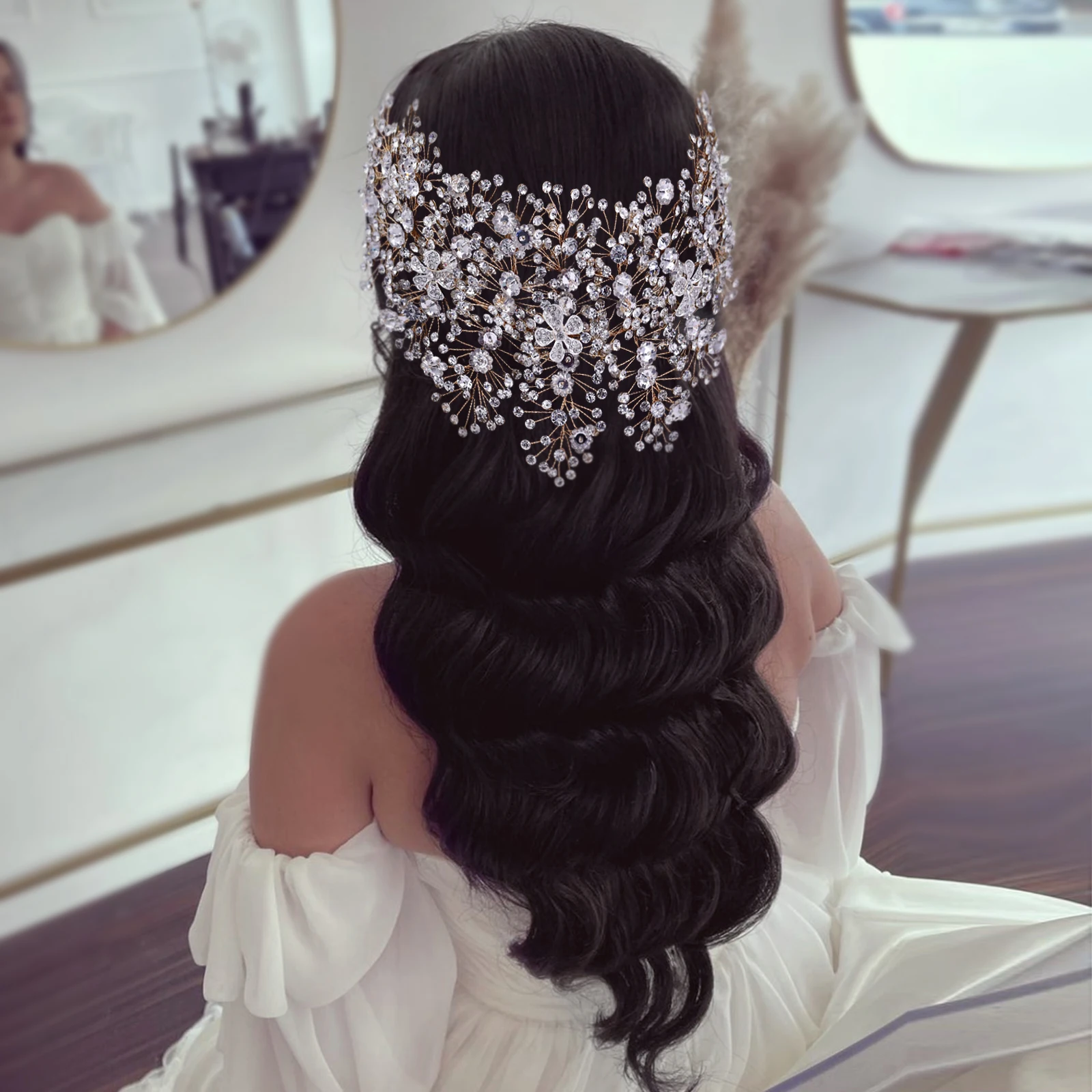 HP240 David S Bridal Tiara|luxury Crystal Bridal Tiara - Rhinestone Wedding Crown For Women Luxury Bridal Crown Wedding Hair