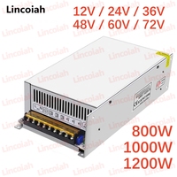 800W/1000W/1200W Switching Power Supply DC 12V 24V 36V 48V 60V 72V Adjustable Voltage For LED Stirp Motor Industrial SMPS CNC