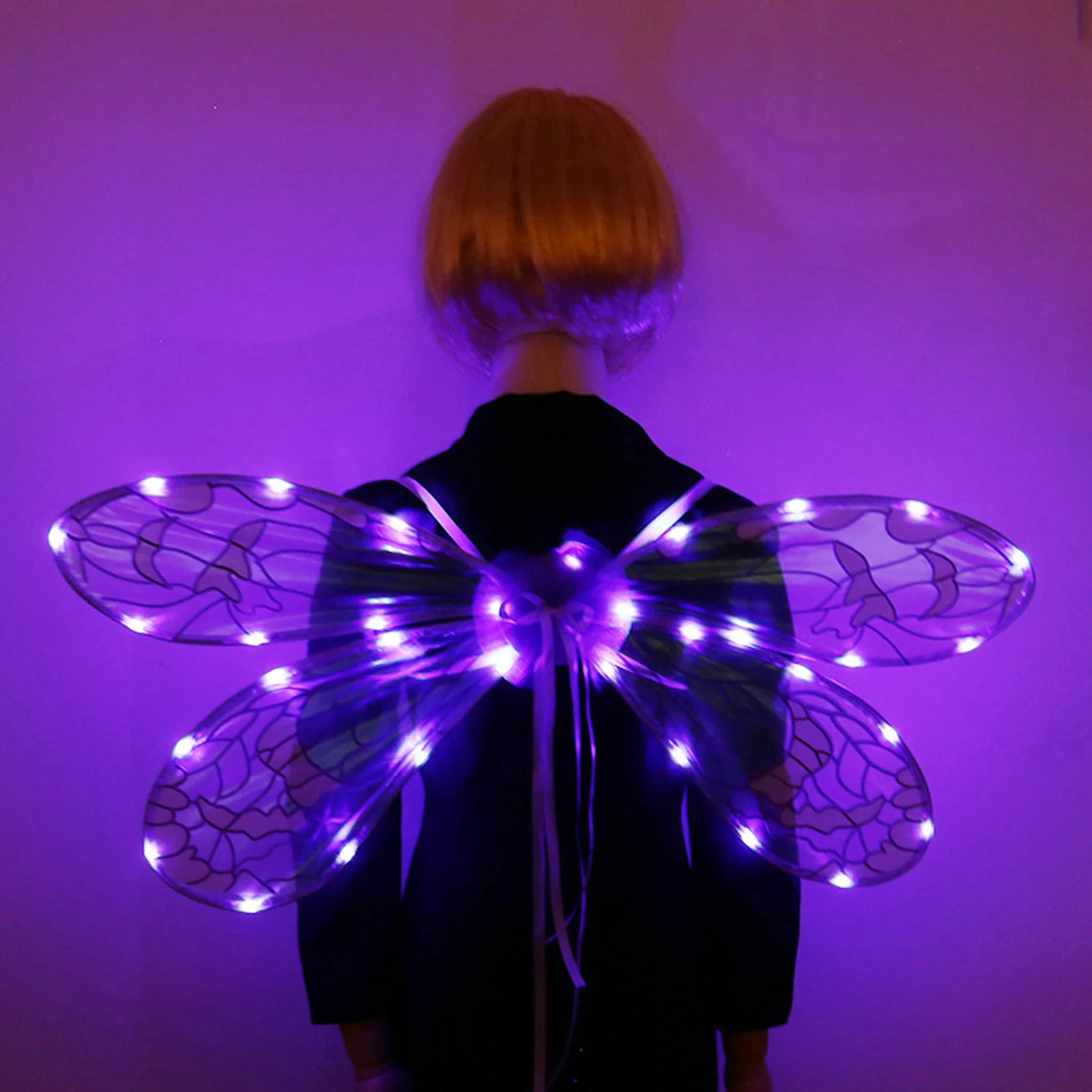 할로윈 요정 잠자리 날개 LED 라이트 날개 가면 파티 의상 드레스업 액세서리 소품