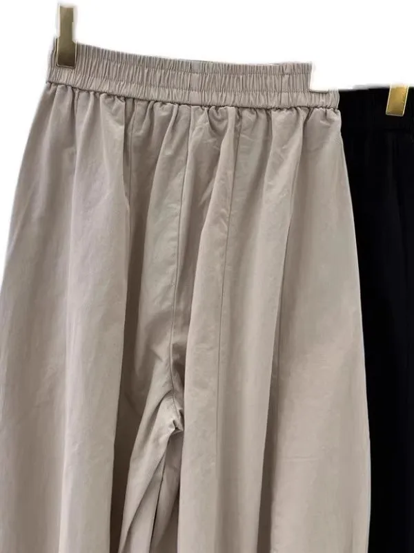 Sarouel de taille Extra grande pour femmes, coupe ample, décontracté, fin, léger, coréen, Long, en Fiber de Polyester