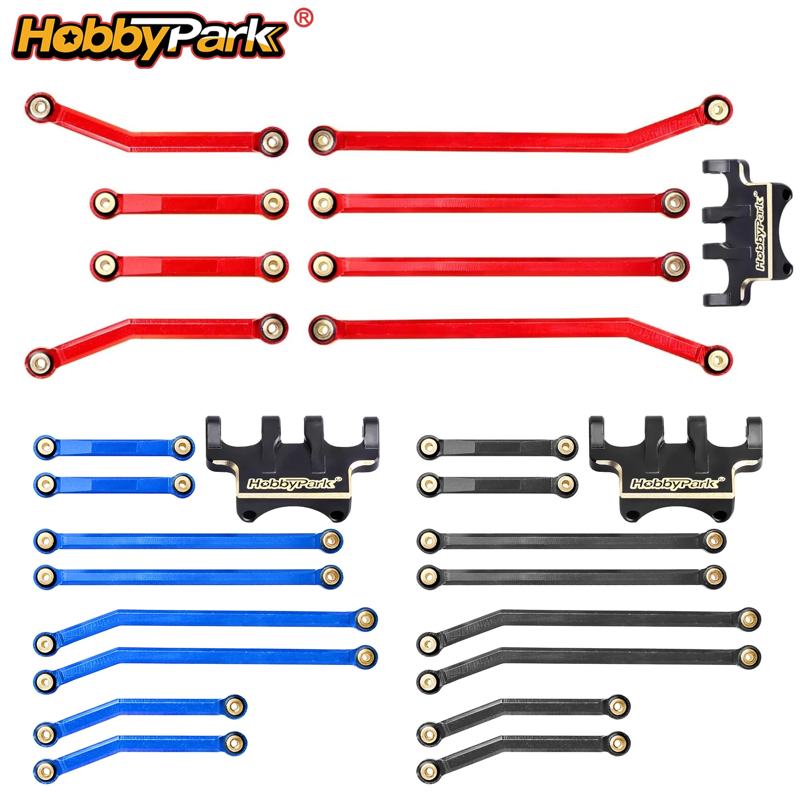 

HobbyPark High Clearance Links Set Brass Link Mounts for Axial Scx24 Deadbolt 1/24 Crawler Car Replacement Upgrade Parts