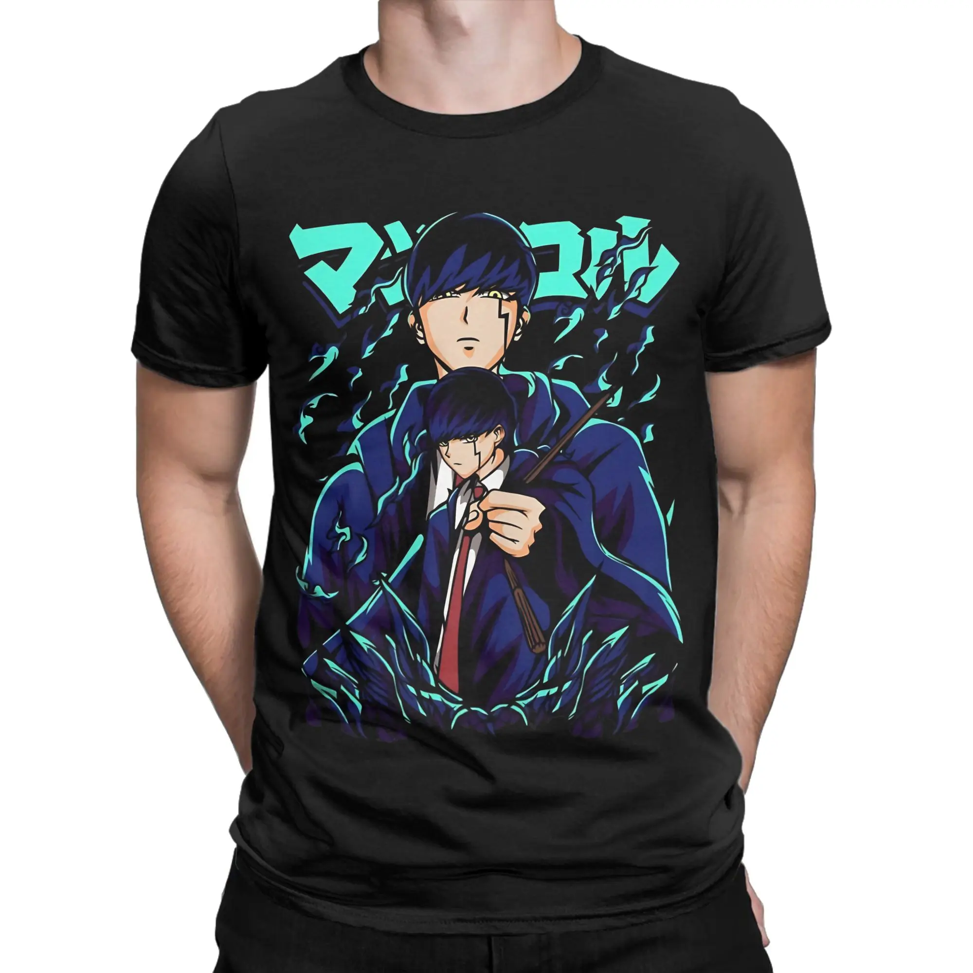 Magic Academy Character Classic Mashle Novelty 100% Cotton T-Shirt Tops Tees For Men