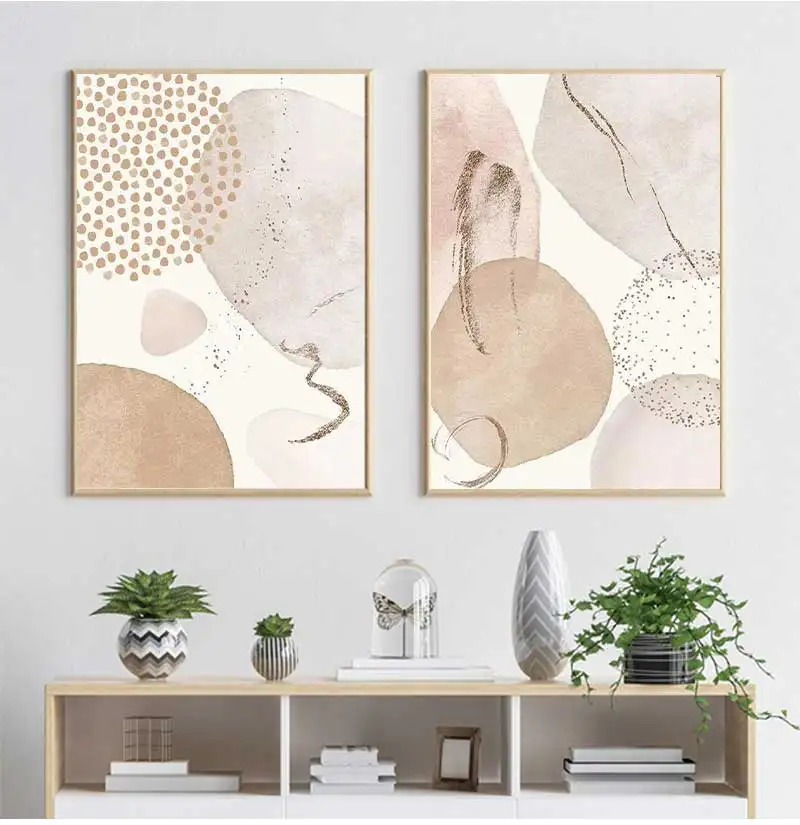 Bohemian Geometric Beige Abstract Poster Canvas Painting Wall Art Printing Picture Bedroom Living Room Home Decoration Picture