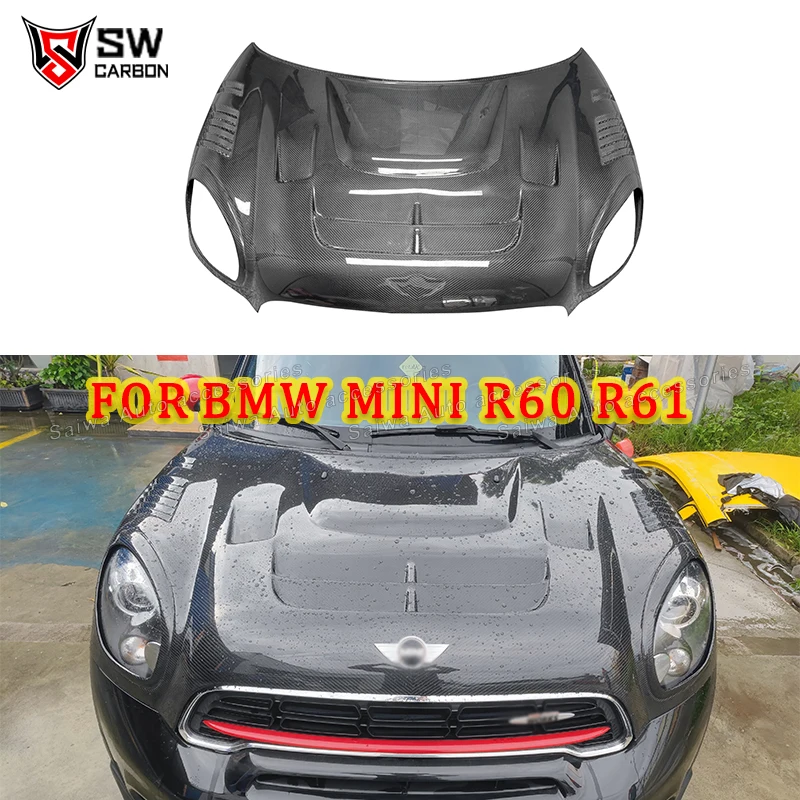 

High Quality Carbon Fiber Front Hood For BMW Mini R60 R61 Front Bumper Engine Hood Bonnet Air Vent Cover Car Body kit
