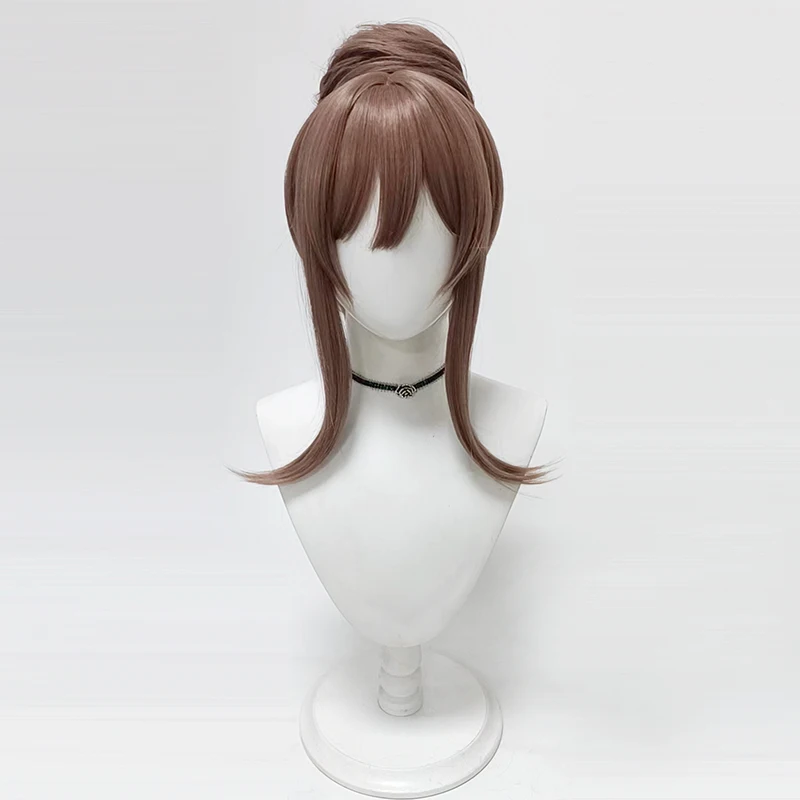 نوير نايكي آلهة النصر شعر مستعار تأثيري كعكة براون الاصطناعية مقاومة للحرارة الشعر هالوين زي لعب الأدوار شعر مستعار للحفلات