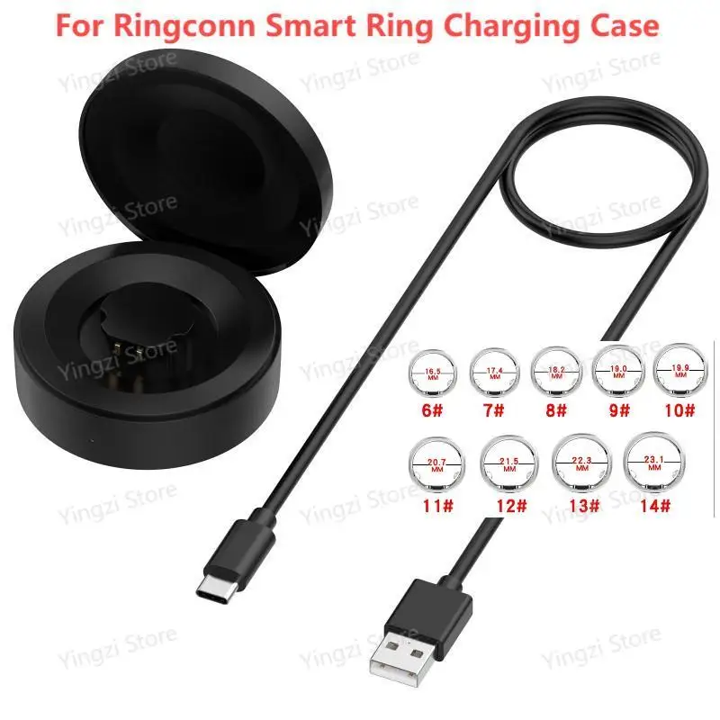 

Чехол для зарядки Smart Ring Conn, зарядное устройство, док-станция для RingConn Smart Ring, чехол для беспроводного зарядного устройства, кольцо 16,5 мм, 17,4 мм до 21,3 мм