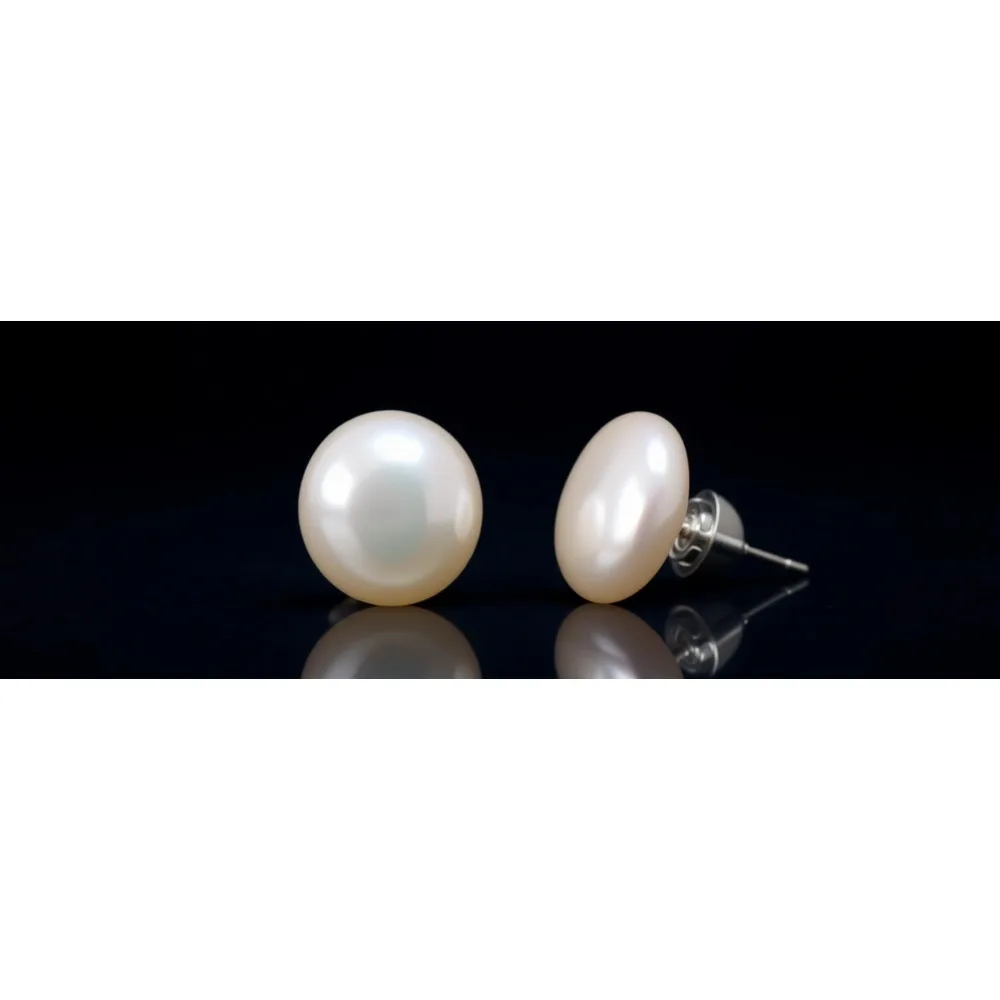 

Серьги-гвоздики с крупными пресноводными культивированными жемчужинами 14 мм для женщин, с застежкой из стерлингового серебра