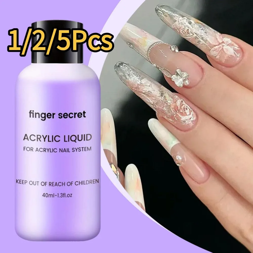 1/2/5Pcs Nail Acrylic Liquid Monomer Crystal 40ml for Nail Art Acrylic Powder Extension Professional Manicure Beauty tools