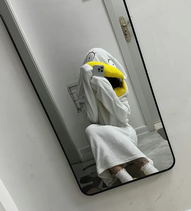 In Stock Nightwear Elizabeth Women'S Autumn And Winter Coral Fleece One-Piece Plush Duck Sleeping Bag Men'S Couple Funny Gift