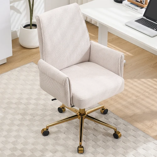#Modern Mid-back Liftable Office Chair Striped Fabric Cushion Back Ergonomically Excellent Choice For Working Studying