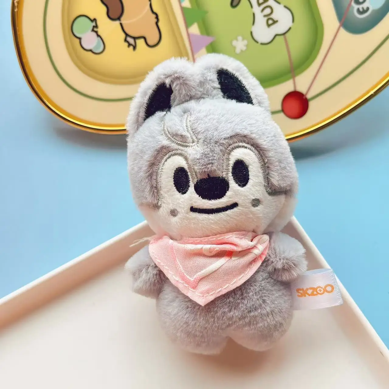 

SKZOO Plush Keychain Stray Kids Plush Toy Water Scarf Bean Eye Li Longfu Keychain Pendant Children's Creative Toy