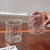 350ML Glass Cup Ins Style Coffee Mug Heat-resistant Cold Drink Cups Ice Juice Cappuccino Cocktails Glass Cups Drinkware Bottle