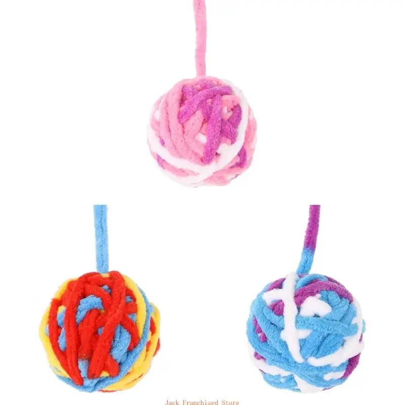 Toy Ball Knitting Woolen Ball Kitten Interactive Toy Soft Balls Plush Soft Ball for Pet Cats Kitten Indoor