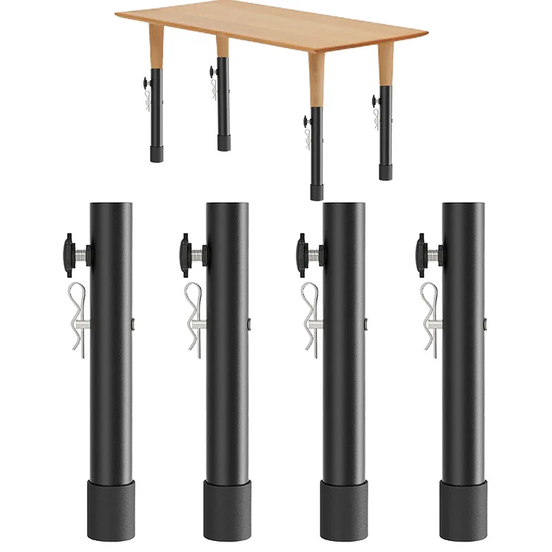 4pcs Table Leg Extenders Folding Table Risers Table Leg Extensions for Straight and Bent Legs