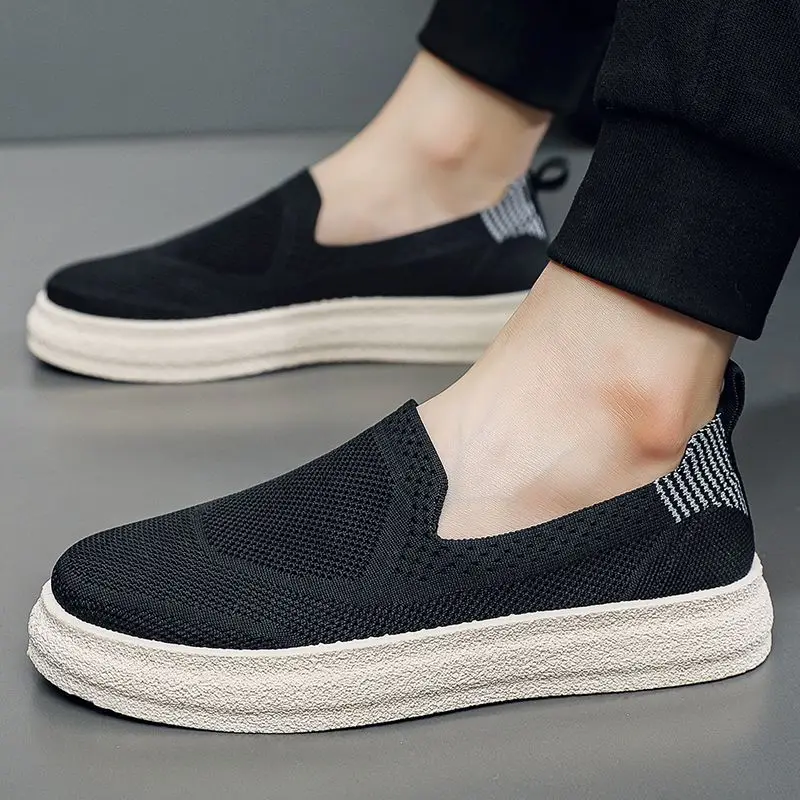 

Summer Slip-on Breathable Chunky Male Shoe Fashion 2025 Leisure Sneakers Elegant Designer Luxury Non-leather Men's Casual Shoes