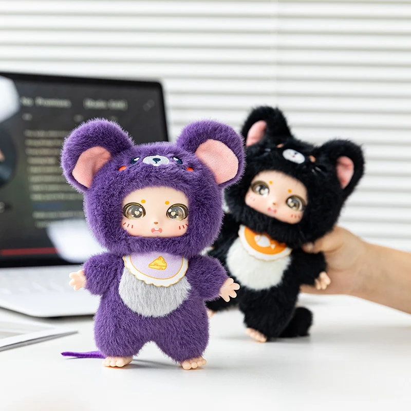 Niedliche Tiere, Vinyl-Gesicht, Plüschtiere, beliebtes gefülltes Plüschkaninchen, Katze, Bär, Maus-Spielzeug, Anhänger, Geschenk für Tierbegeisterte