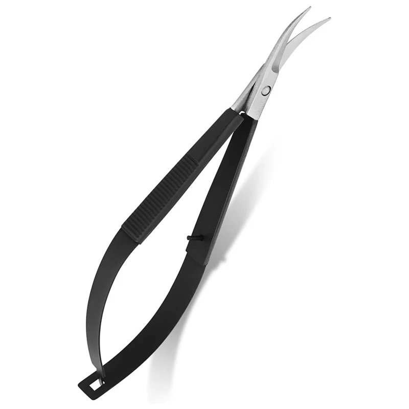 

Embroidery Scissors - 4.7Inch Ergonomic Curved Spring Brow Shaping Scissors, Stainless Steel Squeeze Sewing Scissors Durable