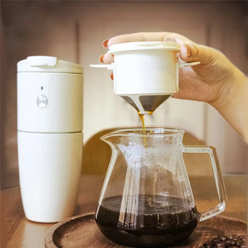 

HGFLE-Portable Integrated Coffee Machine Hand-Brewed Grinder Ideal Foroffice Andtravel Use