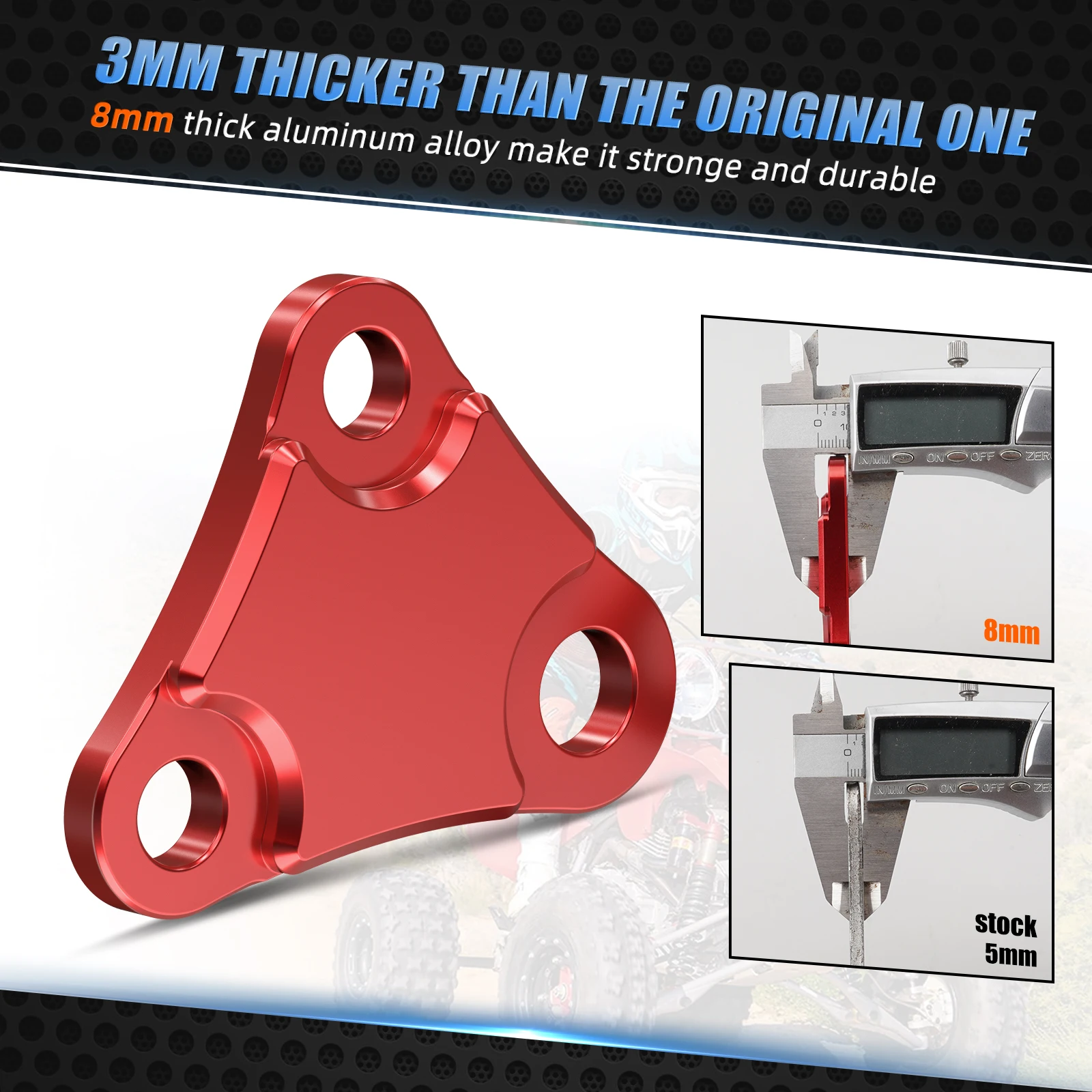 ATV For Honda TRX450R Engine Mount Brackets For HONDA TRX 450ER 450R TRX450ER 8MM Thickened Aluminum 50351-HP1-600